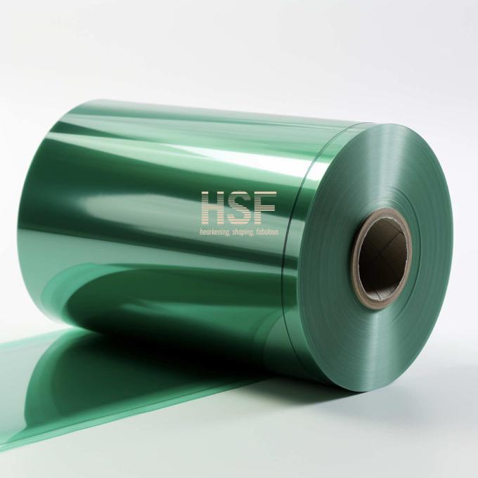 Close-up view of 85Î¼m Translucent Green MOPP Film material