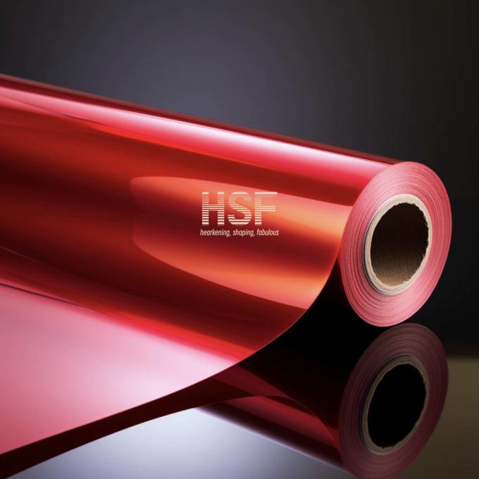 Close-up view of 50μm Opaque Red PET Fluorosilicone Release Film surface and coating