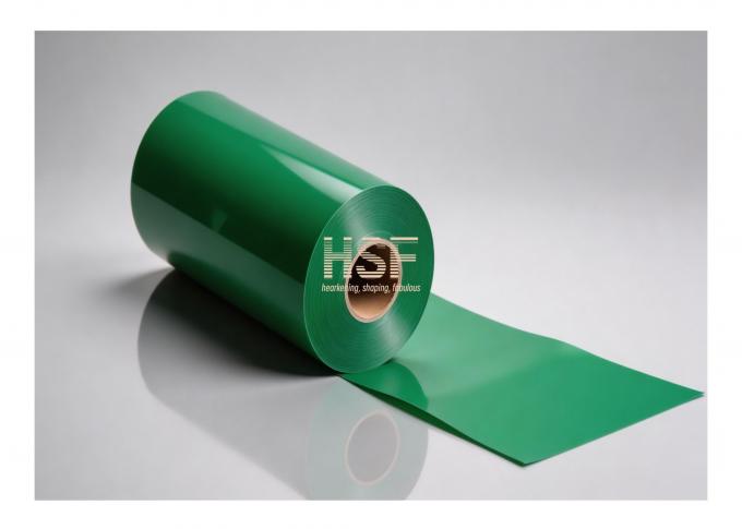 Close-up view of 160Î¼m Green CPE film demonstrating thickness and material consistency